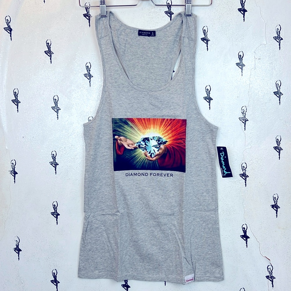 Diamond supply co. Tank gray size S. Brand new front graphic diamond forever 🆕